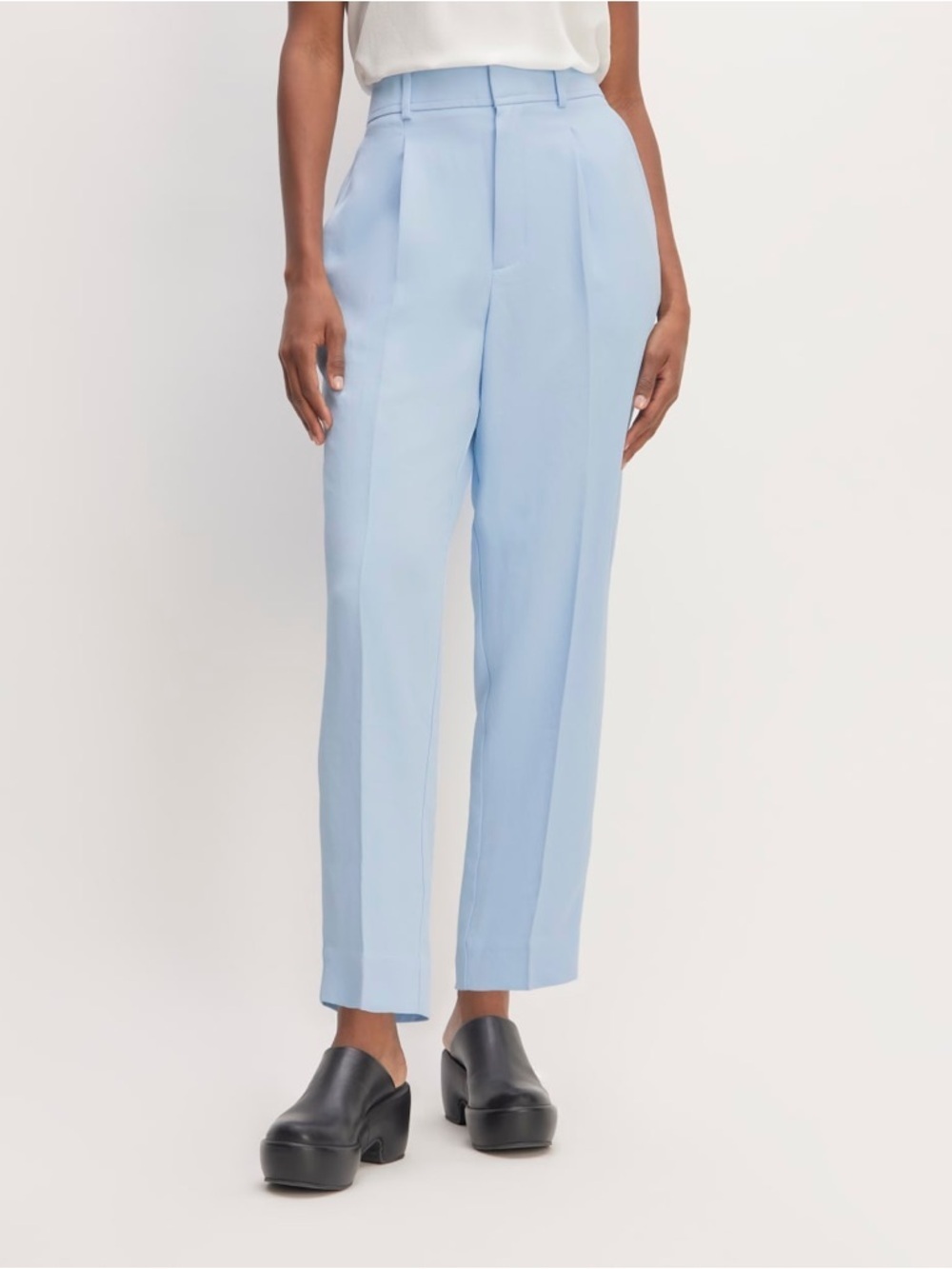 Everlane NWT The Japanese Goweave Way-High Tapered Pant Light Blue Size 10 Work